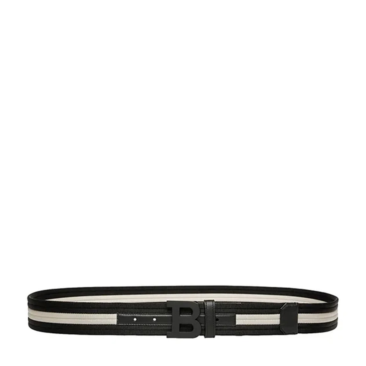 Bally Men's Mirror B Logo Striped Belt