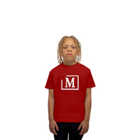 MDB Brand Kid's Classic M Embroidered Logo Tee - Red