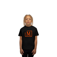 MDB Brand Kid's Classic M Embroidered Logo Tee - Black w/ Neon Logo