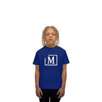 MDB Brand Kid's Classic M Embroidered Logo Tee - Cool Tone Color