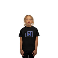 MDB Brand Kid's Classic M Embroidered Logo Tee - Black w/ White Outline Logo