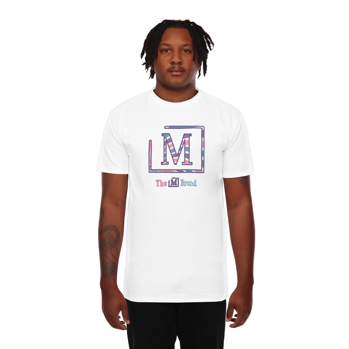 MDB Brand Men's Classic "M" Swirl Embroidered Logo T-Shirt