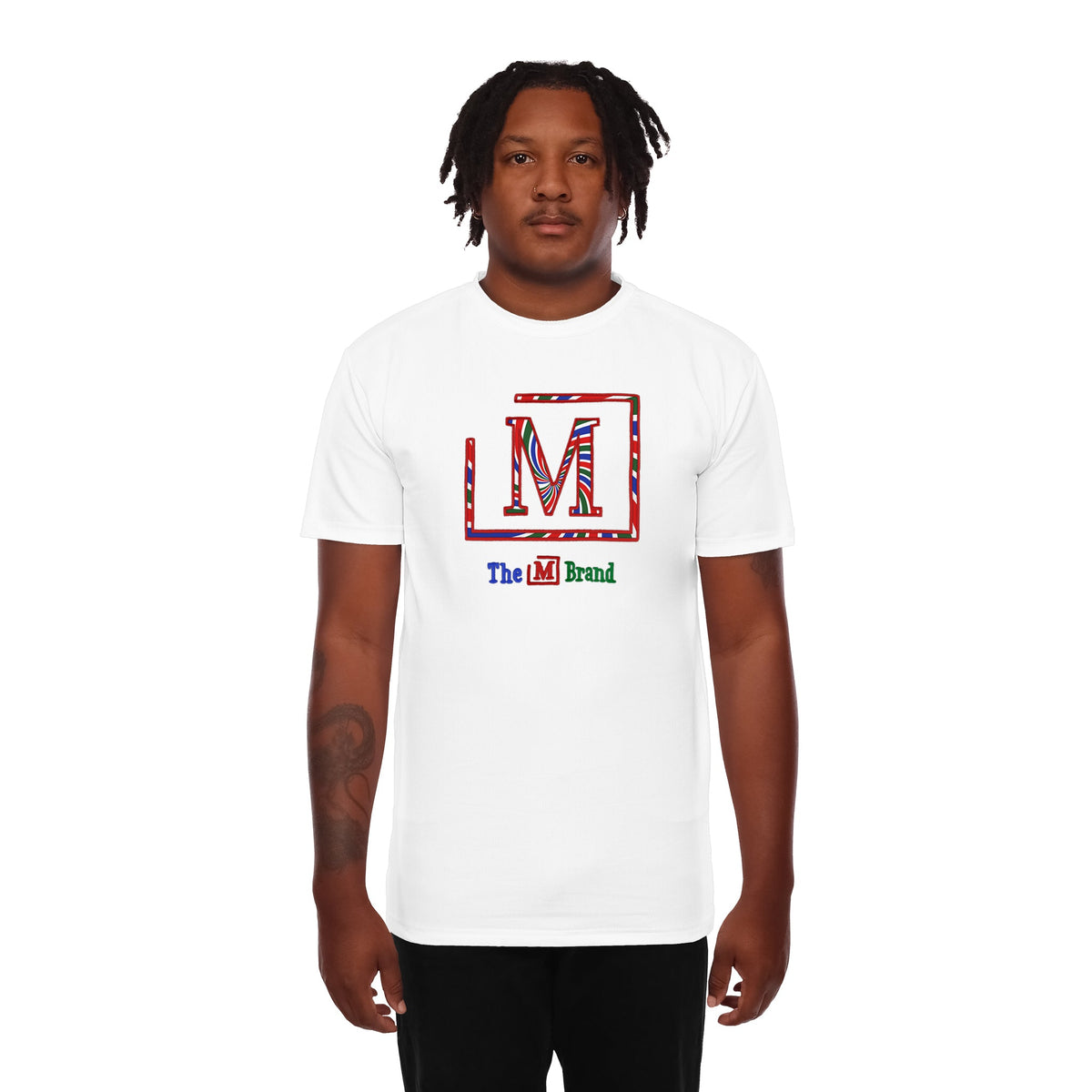 MDB Brand Men's Classic "M" Swirl Embroidered Logo T-Shirt