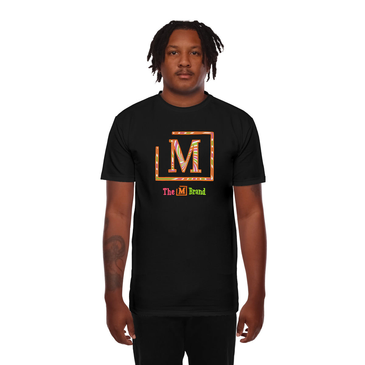 MDB Brand Men's Classic "M" Swirl Embroidered Logo T-Shirt