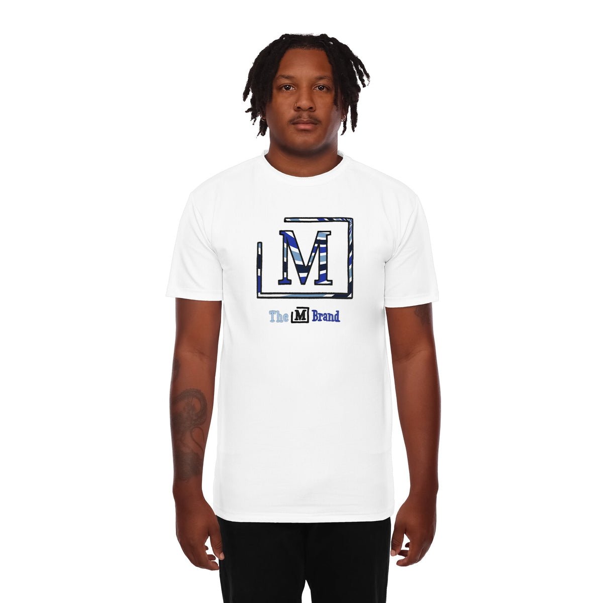 MDB Brand Men's Classic "M" Swirl Embroidered Logo T-Shirt