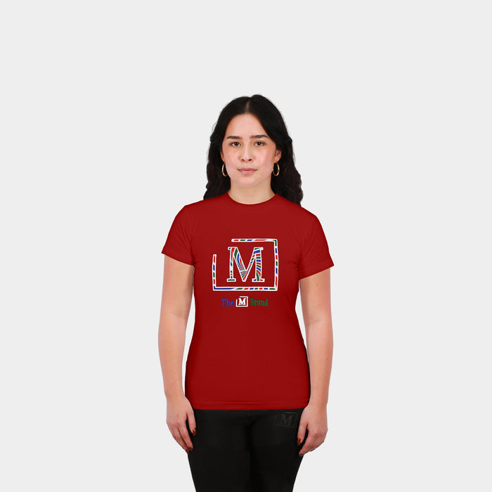 MDB Brand Women's "M" Swirl Embroidered Logo T-Shirt