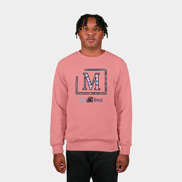 MDB Brand Men's "M" Swirl Embroidered Logo Crewneck Sweatshirt