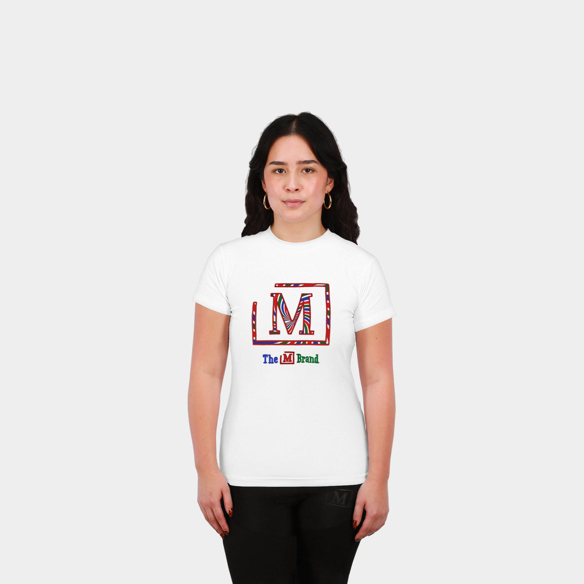 MDB Brand Women's Classic "M" Swirl Embroidered Logo T-Shirt