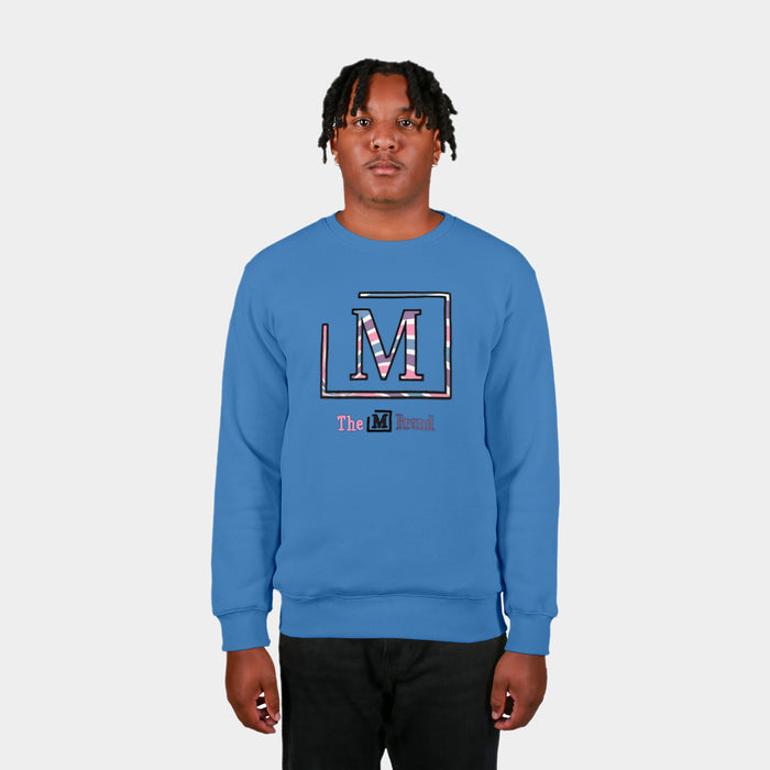 MDB Brand Men's "M" Swirl Embroidered Logo Crewneck Sweatshirt