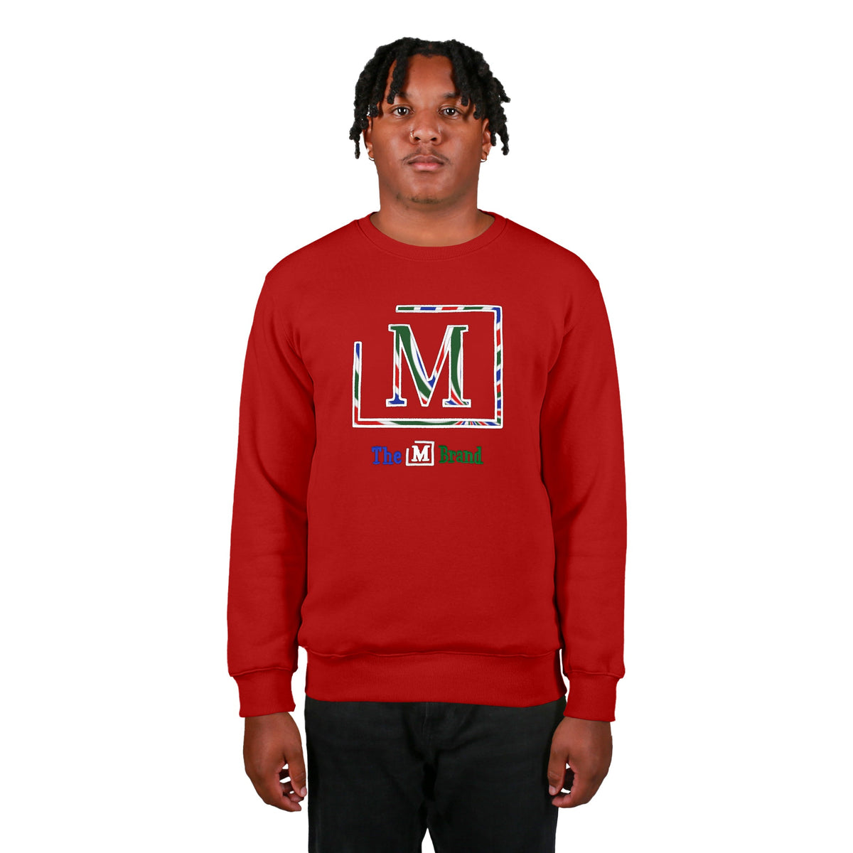 MDB Brand Men's Classic Swirl M Embroidered Crewneck Sweatshirt