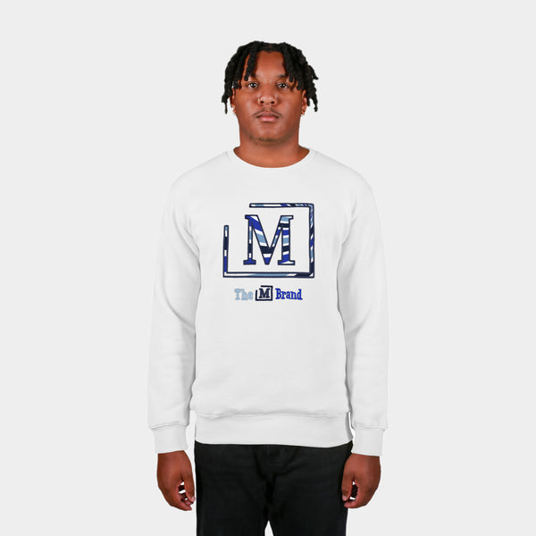 MDB Brand Men's "M" Swirl Embroidered Logo Crewneck Sweatshirt