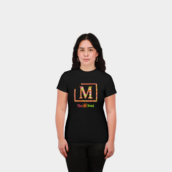 MDB Brand Women's "M" Swirl Embroidered Logo T-Shirt