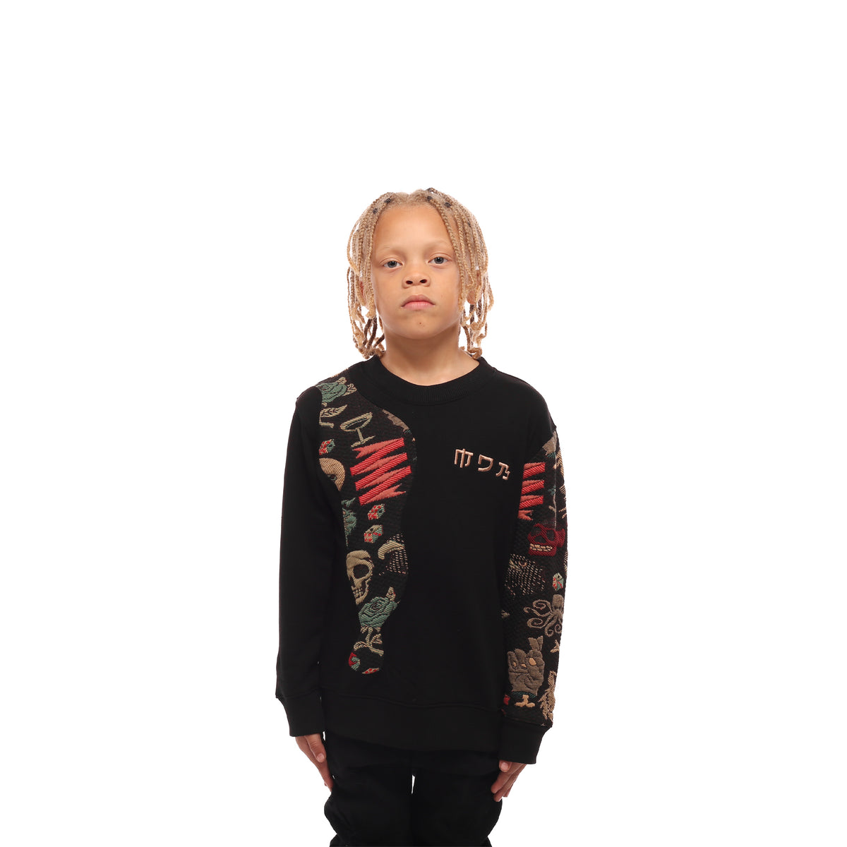 MDB Couture Kid's Gallery Threads Crew Neck Sweatshirt - Black Theme