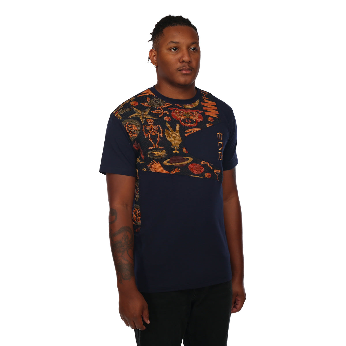 MDB Couture Men's Gallery Threads Short Sleeve Top - Navy Theme