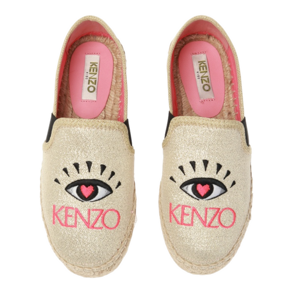 Kenzo Kids Slip-On Canvas Gold Shoes