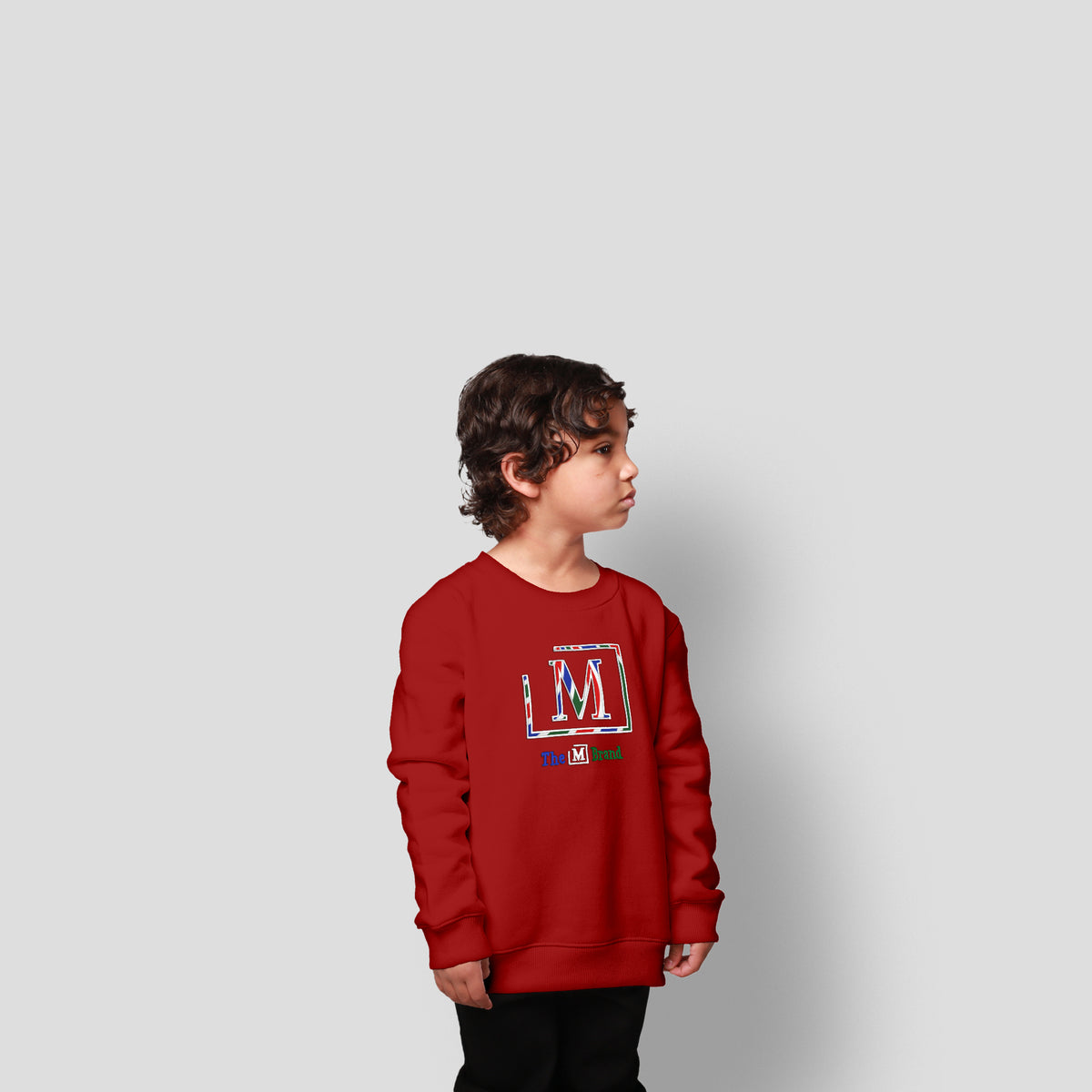 MDB Clearance Kids "M" Swirl Embroidered Logo Crewneck Sweatshirt