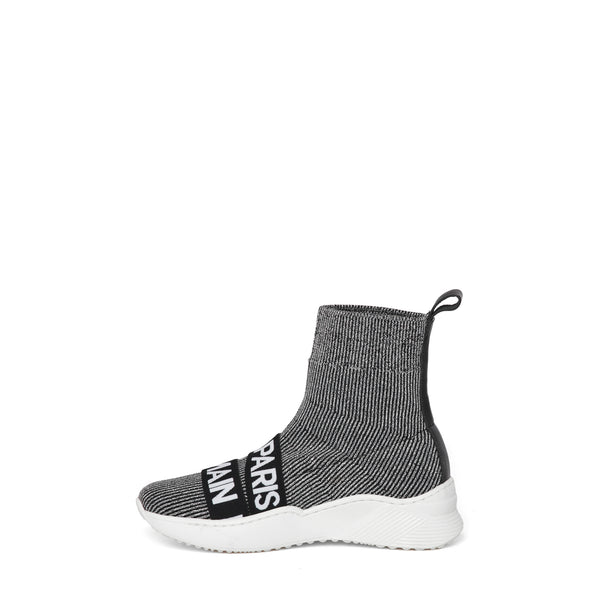 Balmain Kids Grey Knit Sock Shoe