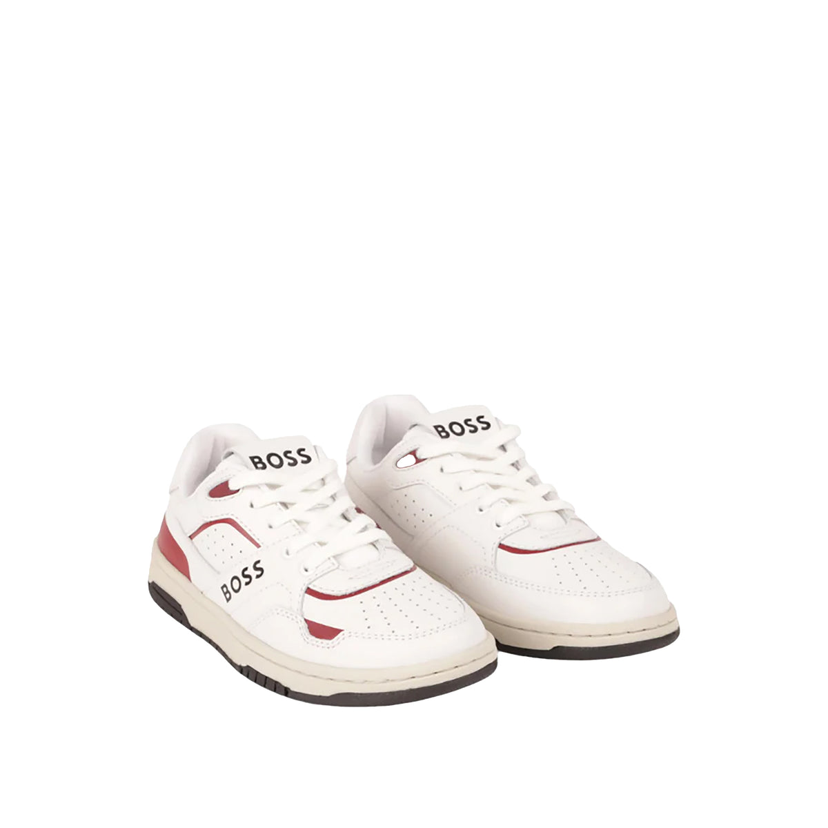 Hugo Boss Kids Lace-Up Leather Retro Sneakers