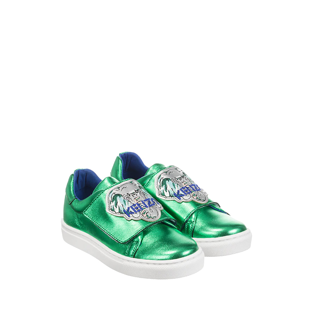 Kenzo Kids Metallic Leather Sneakers