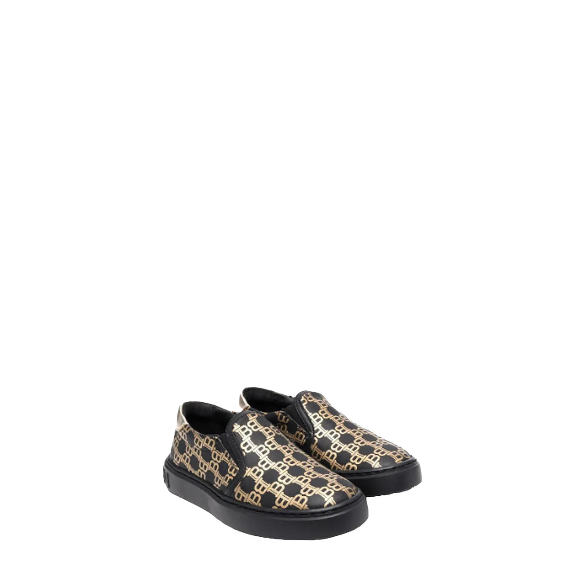 Balmain Kids Monogram Print Slip-On Sneakers