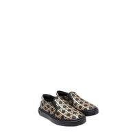 Balmain Kids Monogram Print Slip-On Sneakers