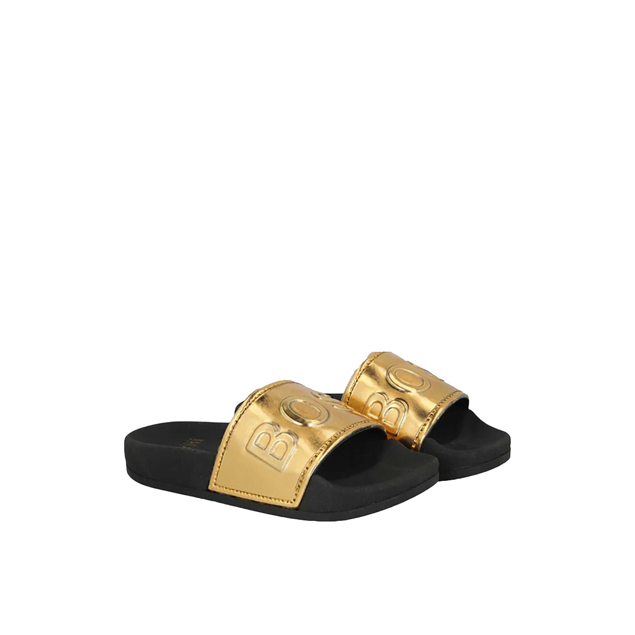 Hugo Boss Kids Gold Logo Pool Slides Maison de Bouchard