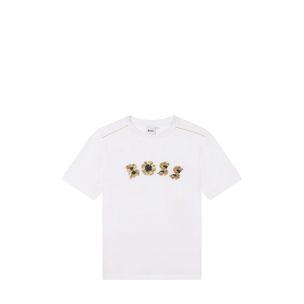 Hugo Boss Kids Gold Bar Graphic Logo T-Shirt