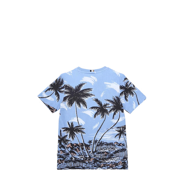 Hugo Boss Kids Palm Tree Sky Blue T-shirt