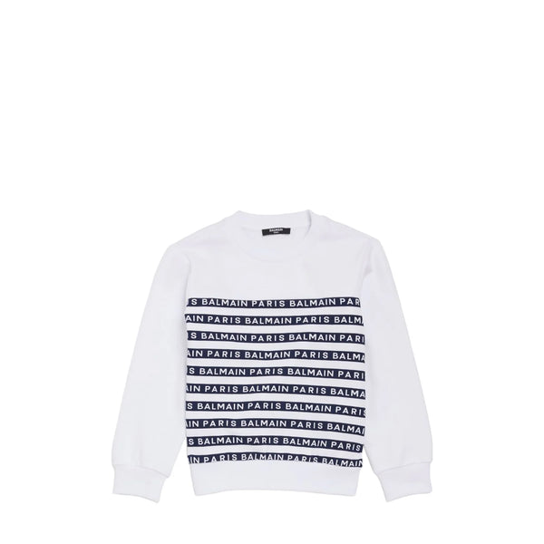 Balmain Kids Striped Logo Sweatshirt