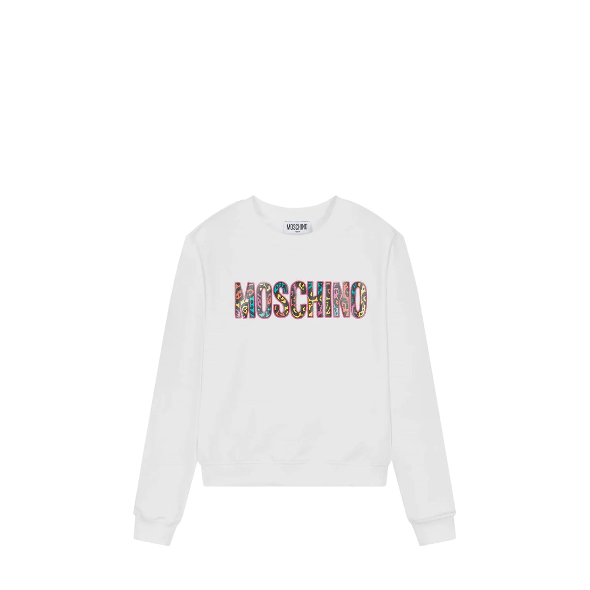 Moschino Kids Animal Print Logo Cotton Sweatshirt