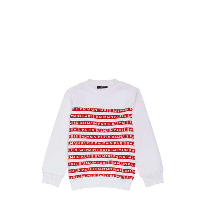 Balmain Kids Striped Logo Sweatshirt