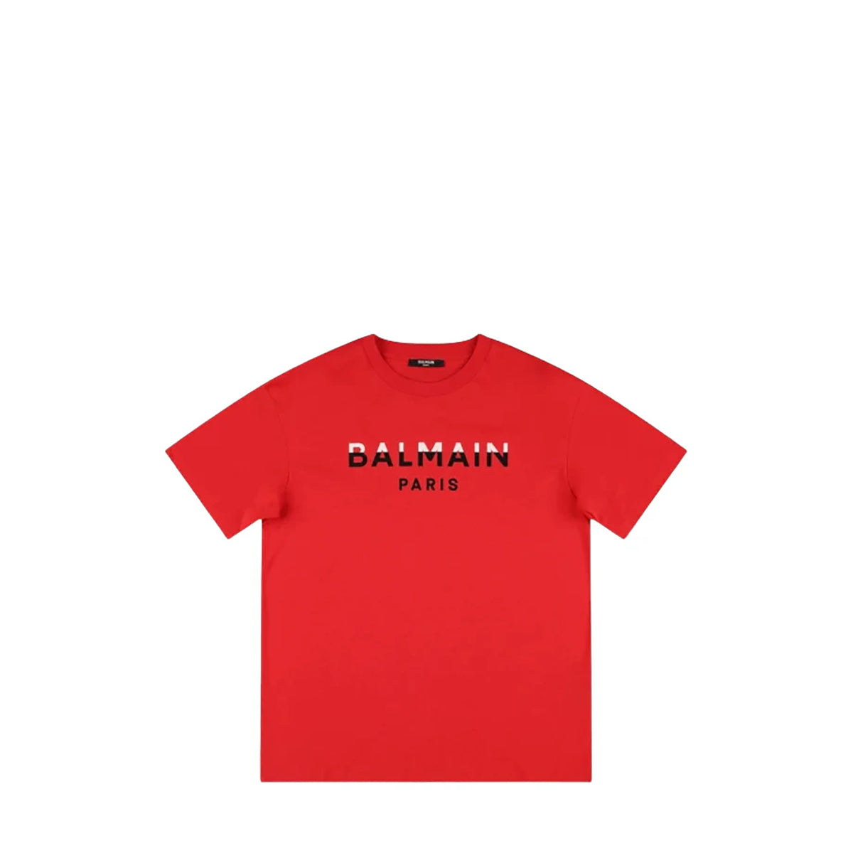 Balmain Kids Dual Color Flocked Logo T-Shirt