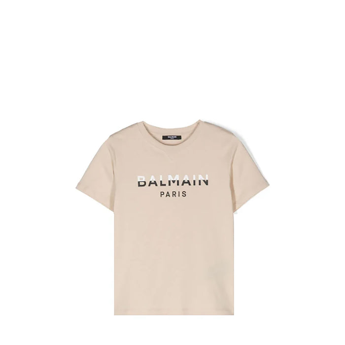 Balmain Kids Dual-Color Logo Print T-Shirt