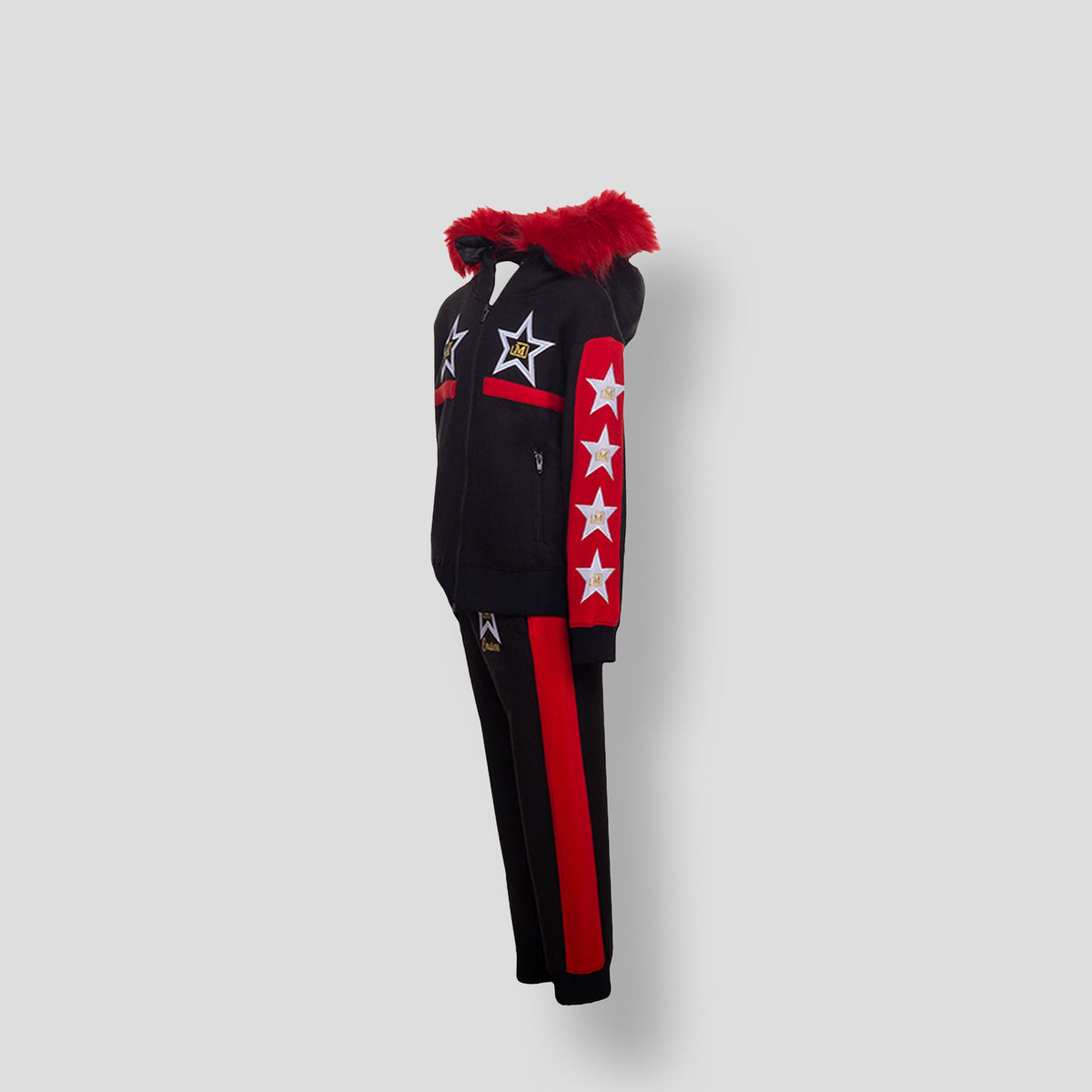 MDB Clearance Kids M-Star Fur Hooded Fleece Sweatsuit