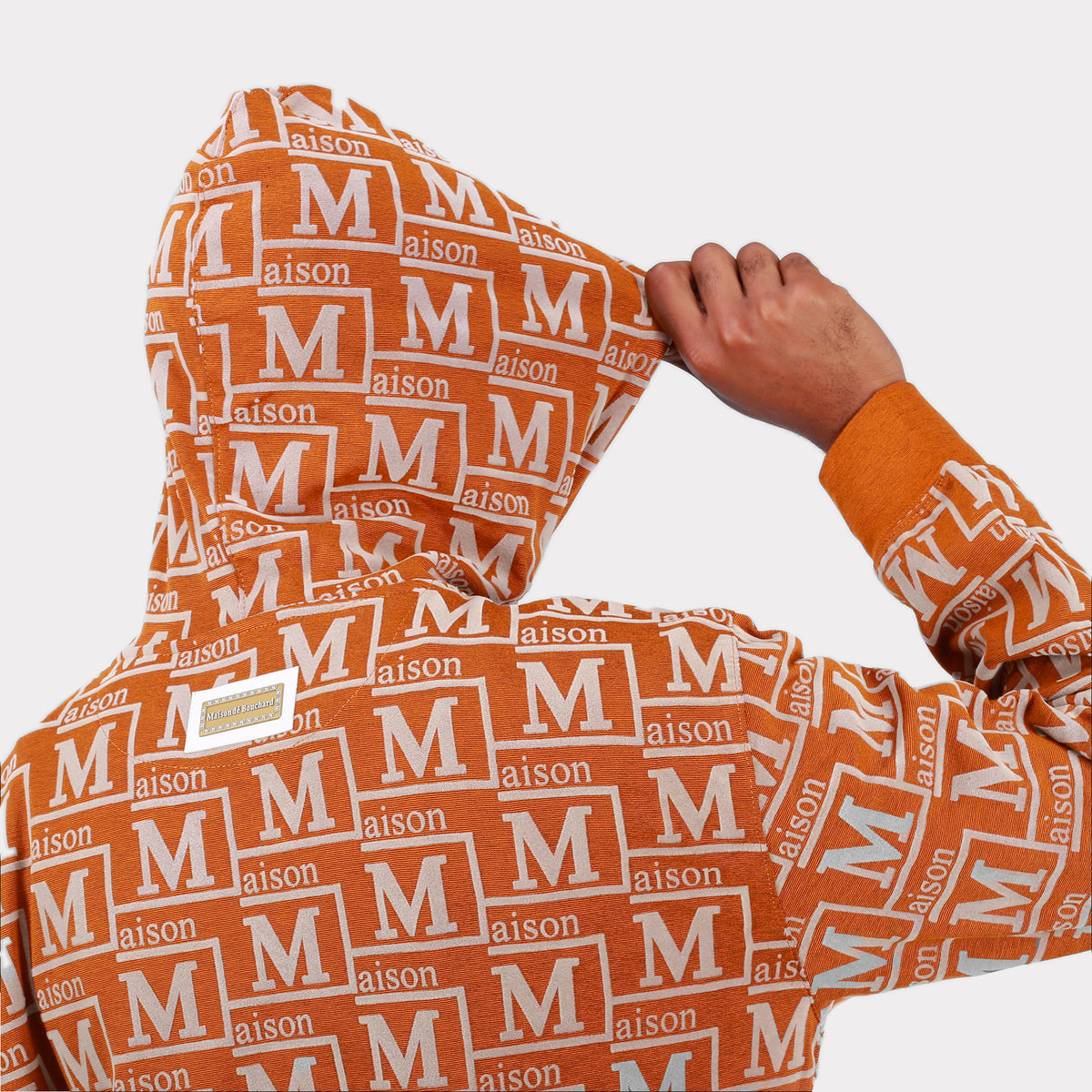 MDB Couture Men's Monogram Woven Hoodie Sweatshirt