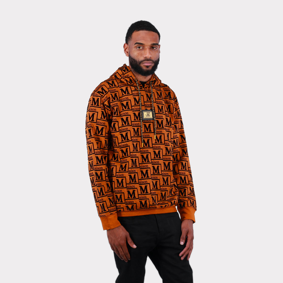 MDB Couture Men's Monogram Woven Hoodie Sweatshirt