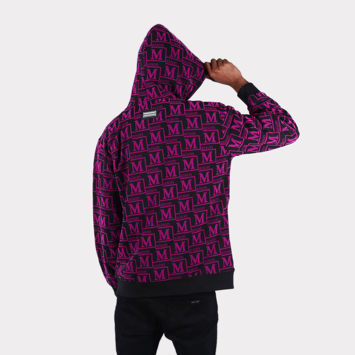 MDB Couture Men's Woven Monogram Hoodie Sweatshirt