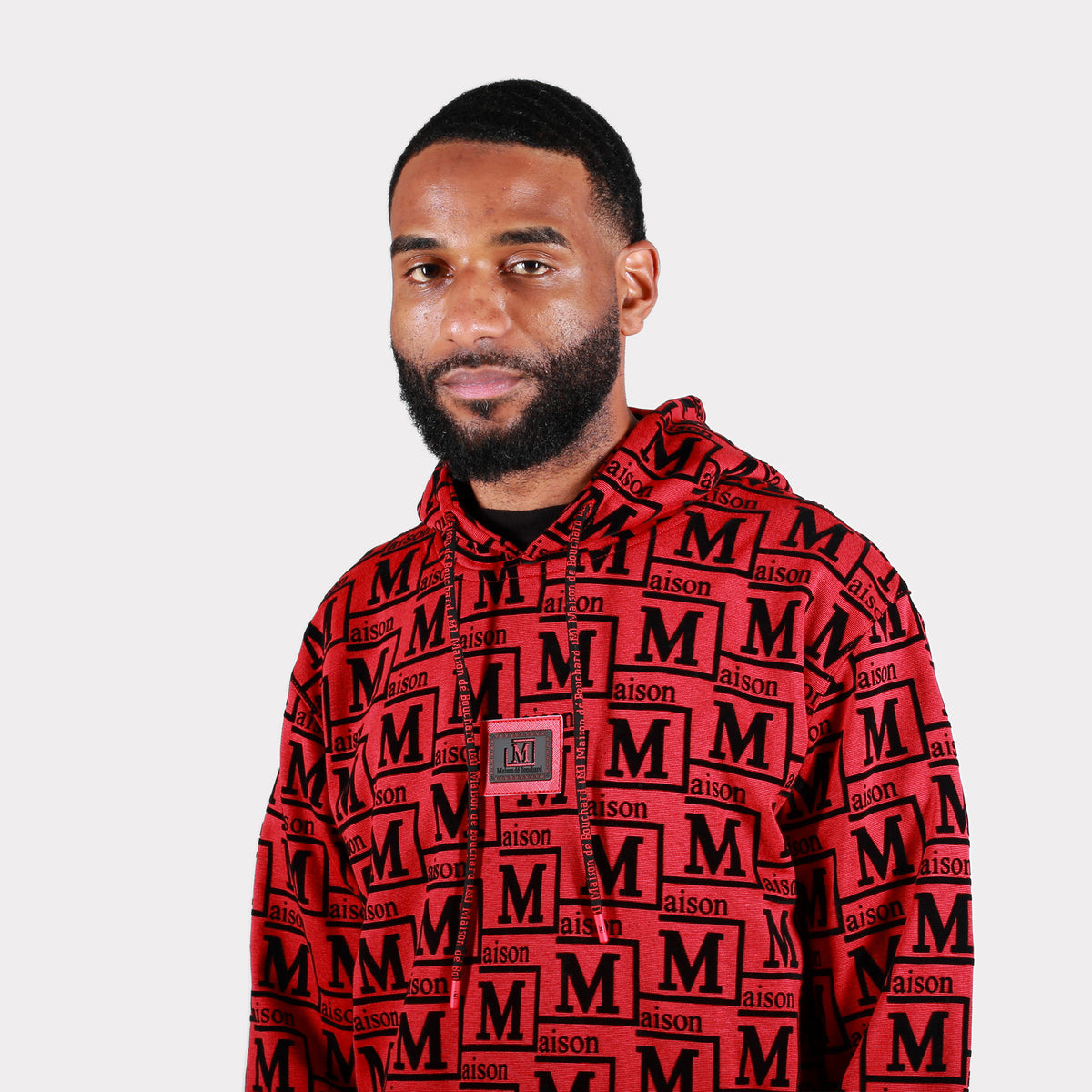 MDB Couture Men's Woven Monogram Hoodie Sweatshirt