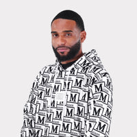 MDB Couture Men's Monogram Woven Hoodie Sweatshirt