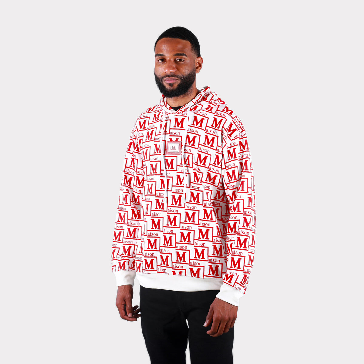 MDB Couture Men's Monogram Woven Hoodie Sweatshirt