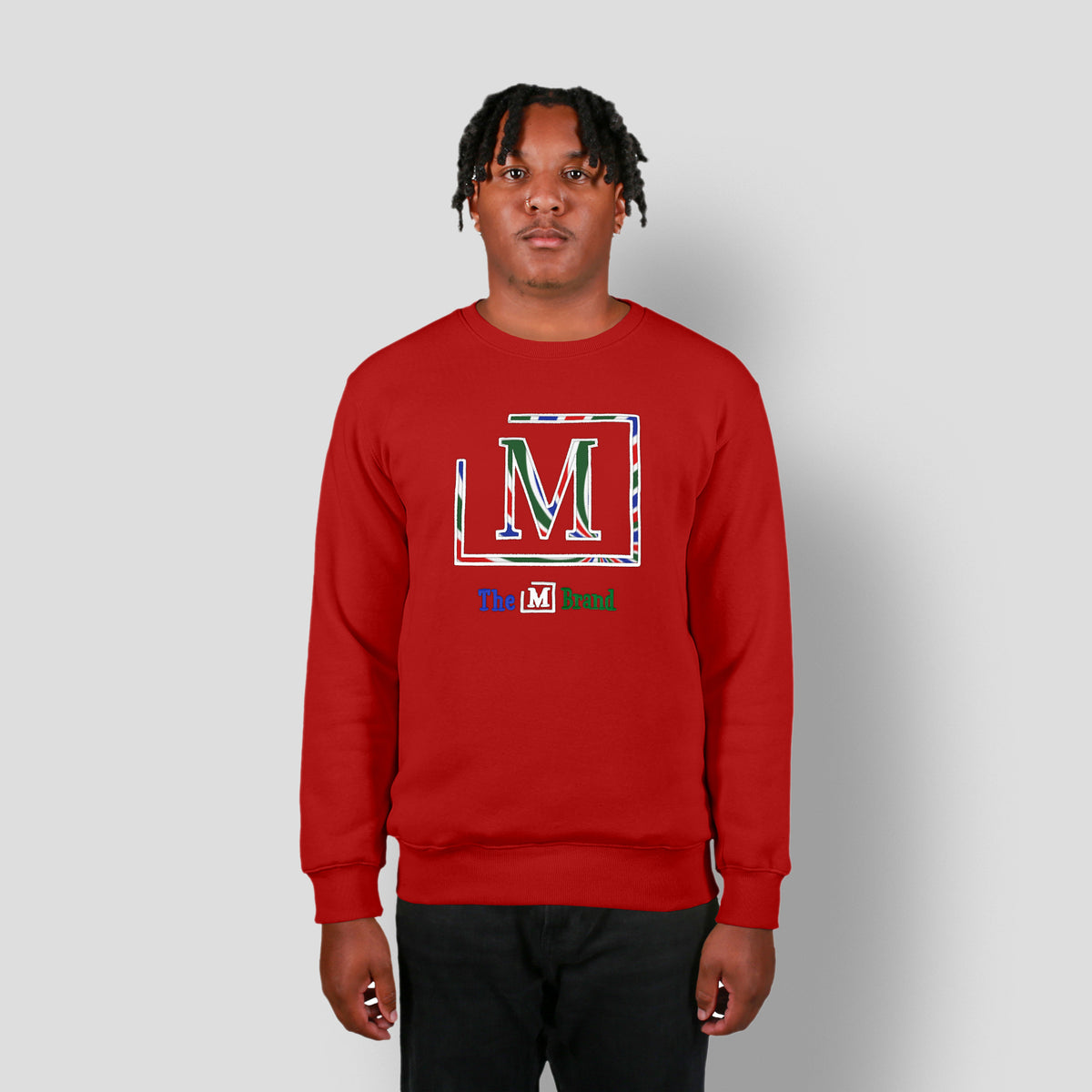 MDB Clearance Men's "M" Swirl Embroidered Logo Crewneck Sweatshirt