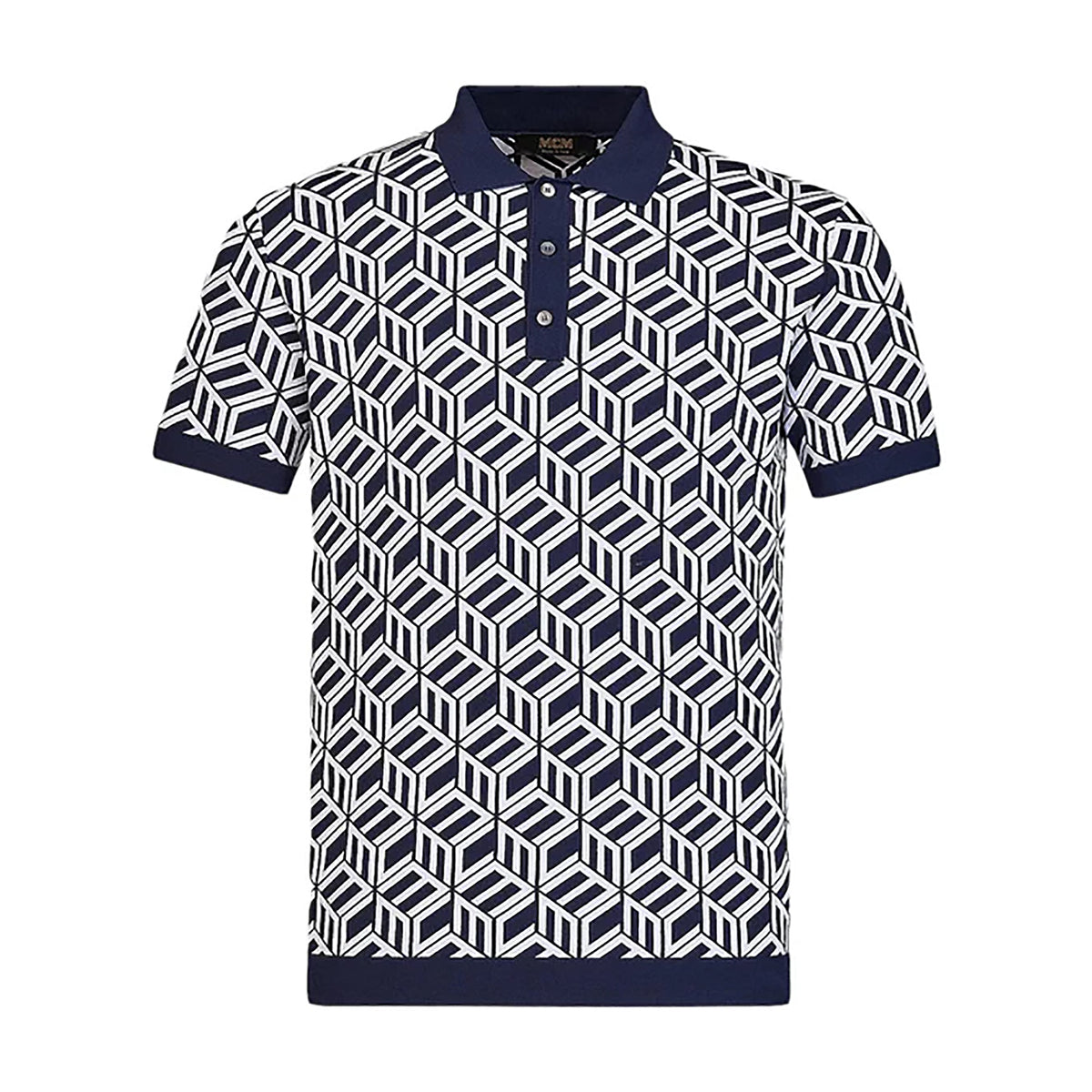 MCM Men's Cubic Monogram Knit Polo