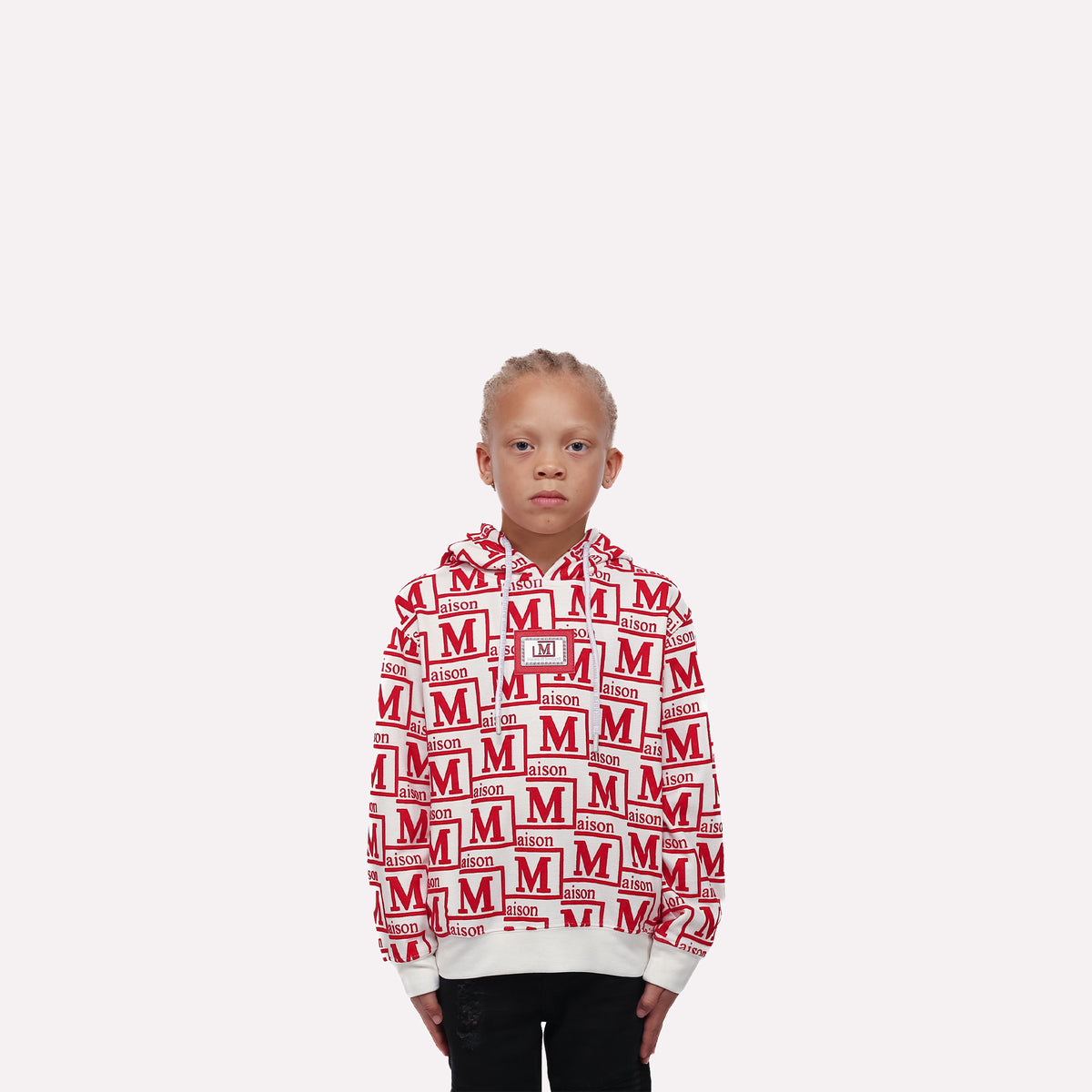 MDB Couture Kids Woven Monogram Hoodie Sweatshirt