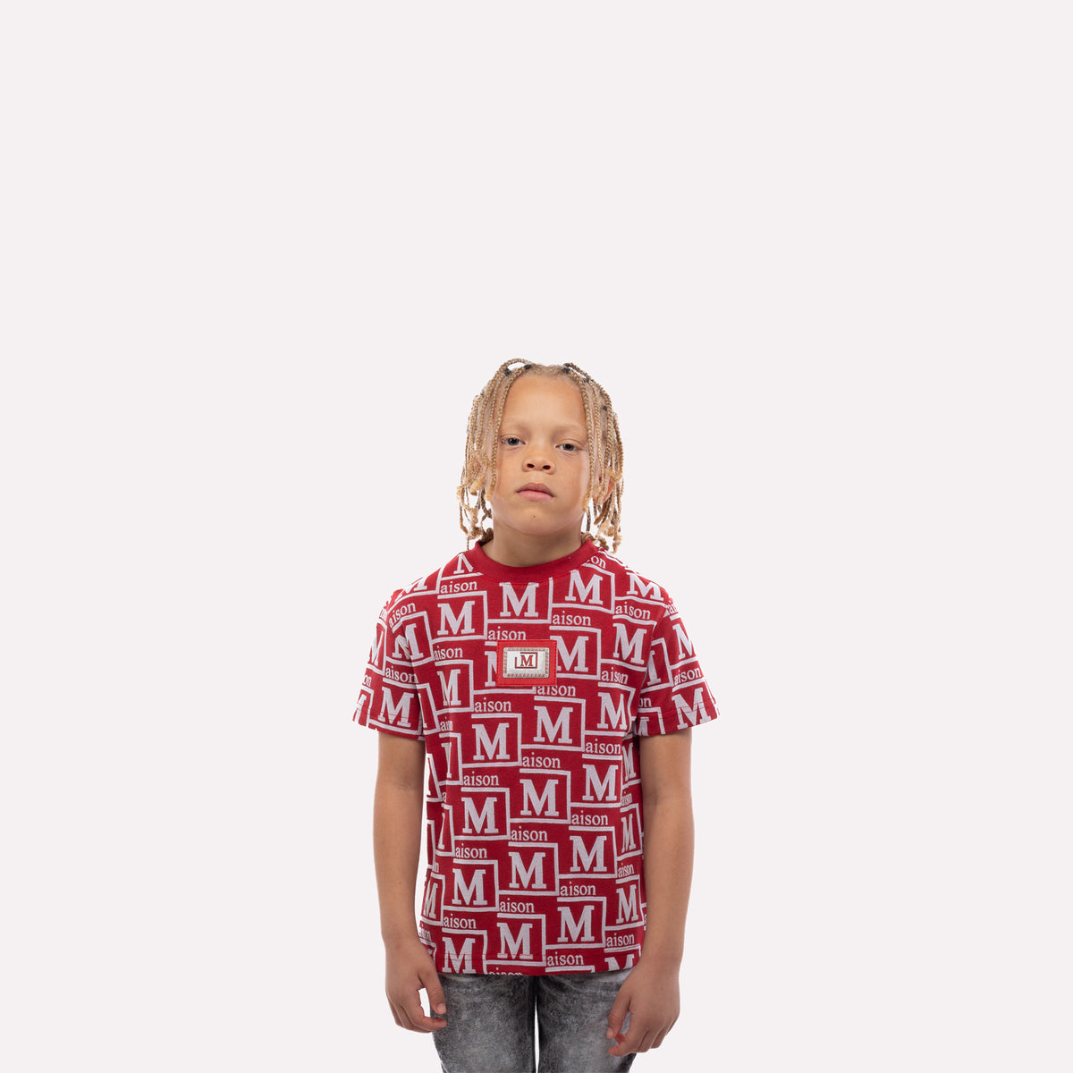 MDB Couture Kids Woven Monogram T-Shirt