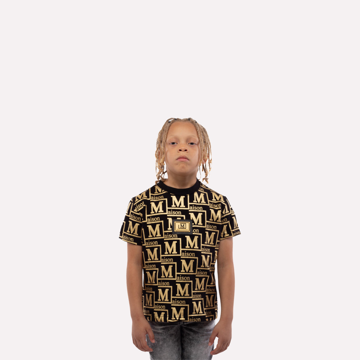 MDB Couture Kids Metallic Monogram T-Shirt