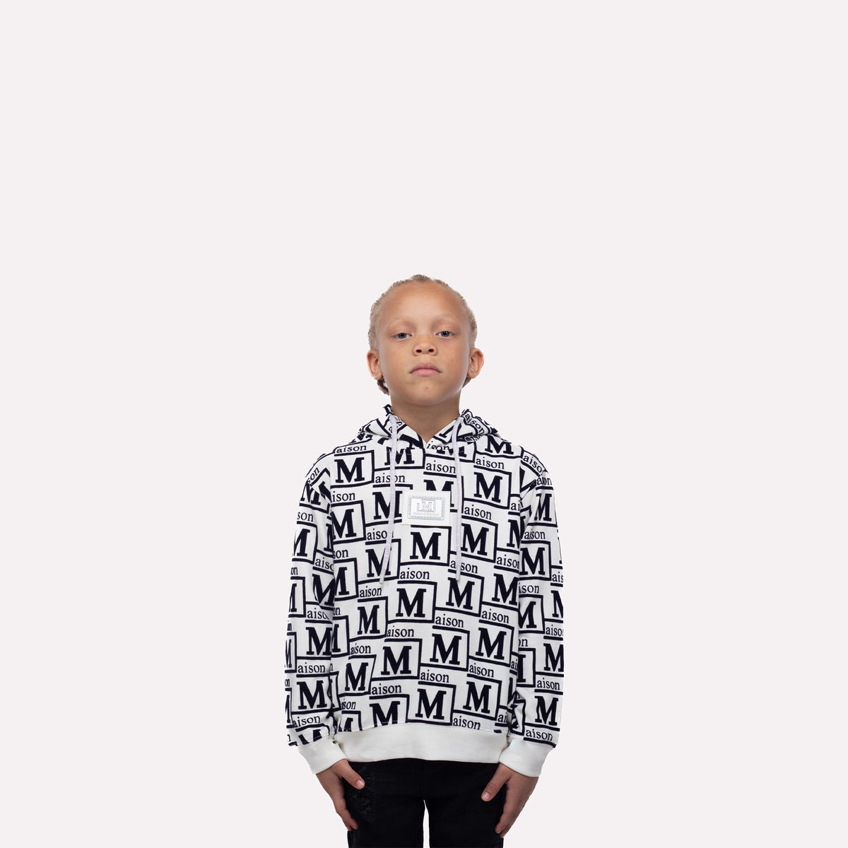 MDB Couture Kids Woven Monogram Hoodie Sweatshirt