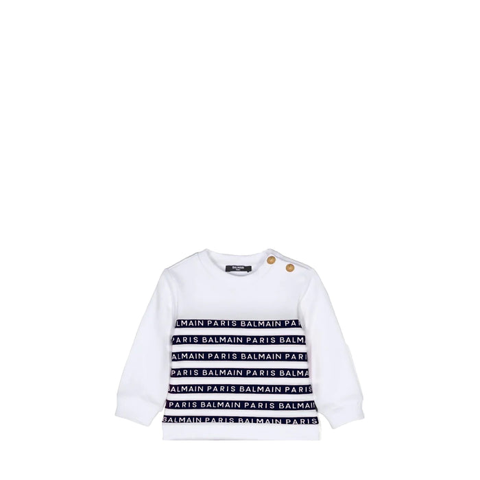 Balmain Kids Toddler's Striped Logo Sweatshirt