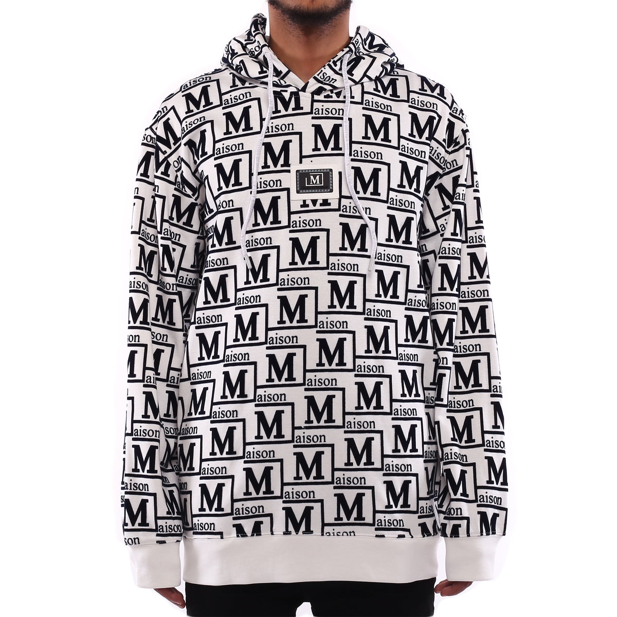 MDB Couture Men's Monogram Woven Hoodie Sweatshirt