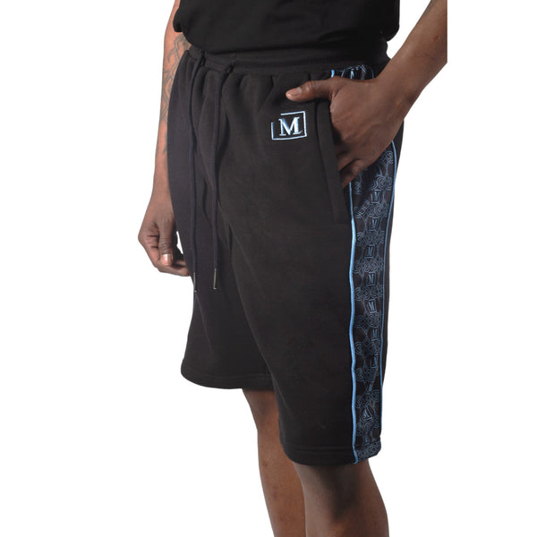 MDB Brand Men's Fleece Monogram Logo Tape Shorts