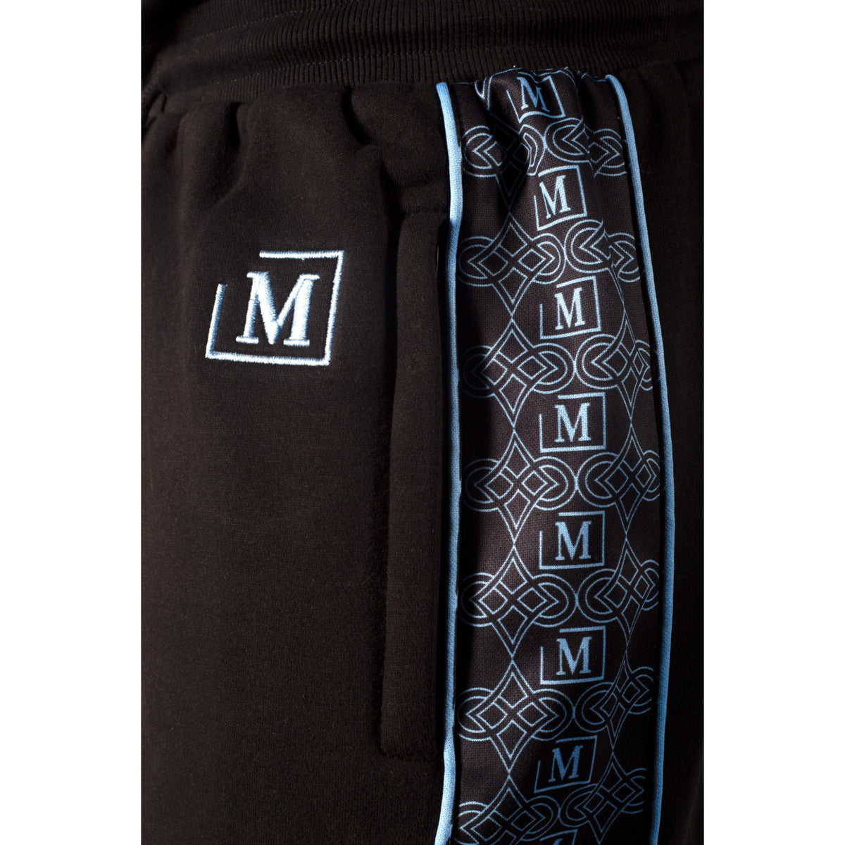 MDB Brand Men's Fleece Monogram Logo Tape Shorts